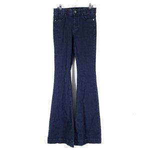 STELLA MCCARTNEY Womens Size 27 High Rise Flare Jeans Retro Dark Blue